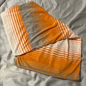 Orange and Gray Striped Scarf
